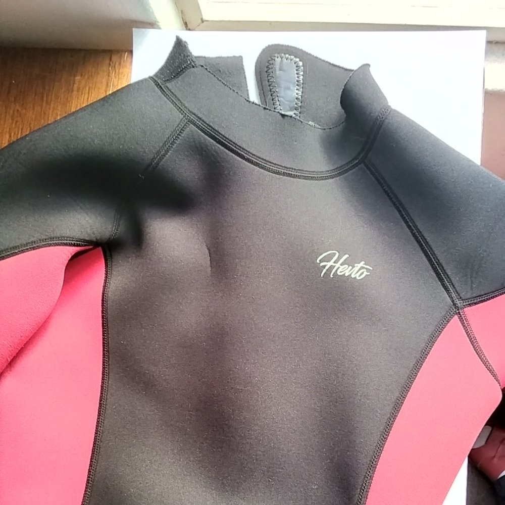 Hevto Childs Full Wetsuit Youth Size 16 Spirit Vigor 3/2 Red Black - Picture 9 of 10